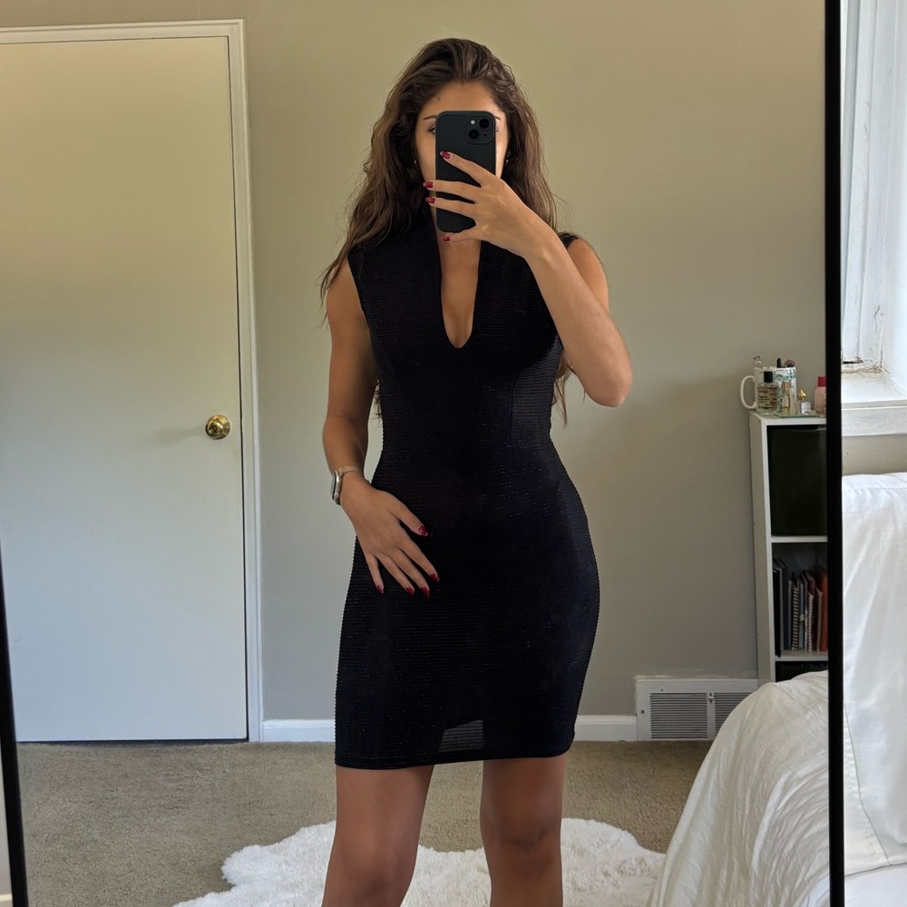 Shimmery Black Sleeveless Dress
